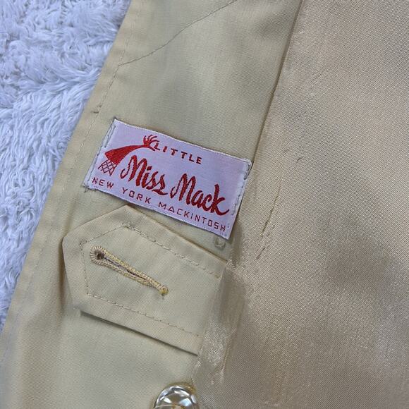 Vintage Little Miss Mack Mackintosh buttercream overcoat trench coat, XL - Picture 5 of 11